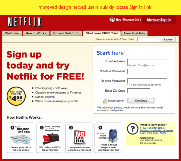 Netflix Register Page