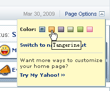 Yahoo首页选项色块title图示