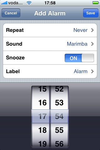iphone alarm screenshot