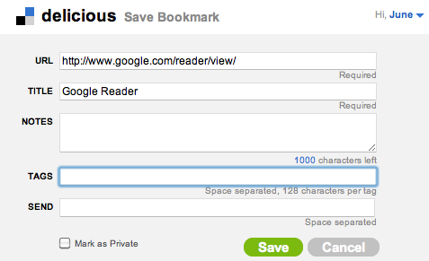 取消键;delicious中的取消键